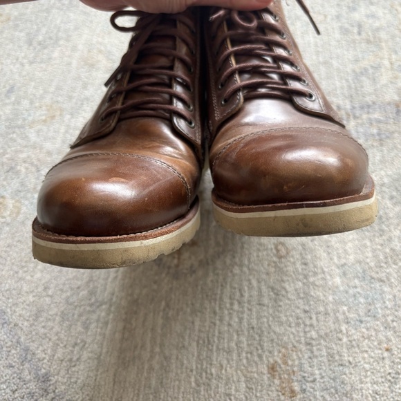 HELM Brown Leather Boots with Durable Design Size 8.5 Stylish Classic Casual - Picture 3 of 8